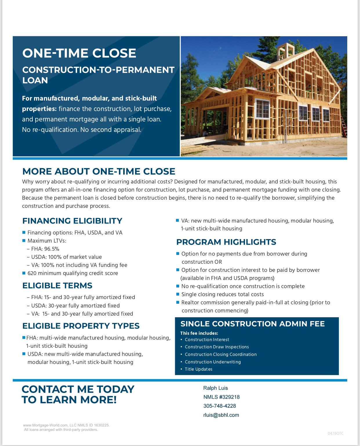 otc Construction to Permanent Loan